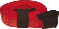 Snap-Loc - 30' Long x 1" Wide, 10,000 Lb Basket Capacity, Polyester & Steel Web Sling - Red, with Web Sling for Lifting - Americas Industrial Supply