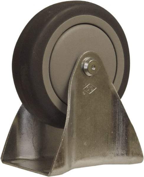 Snap-Loc - 4" Diam x 1" Wide x 5" OAH Top Plate Mount Rigid Caster - Polyurethane, 375 Lb Capacity, Ball Bearing, 1-3/4 X 2-7/8" Plate, Round Stem - Americas Industrial Supply