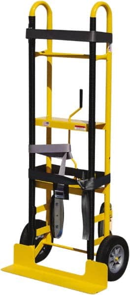 Snap-Loc - 400 Lb Capacity 61" OAH Appliance Hand Truck - Loop Handle, Steel, Solid Rubber Wheels - Americas Industrial Supply