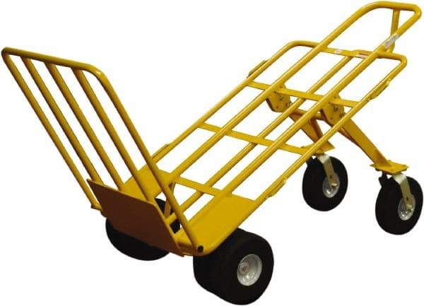 Snap-Loc - 1,000 Lb Capacity 64" OAH Hand Truck - Loop Handle, Steel, Pneumatic Wheels - Americas Industrial Supply