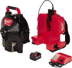 Milwaukee Tool - 18V Battery Battery Drain Cleaning Machine - For 1-1/4" to 4" Pipe, 50' Cable - Americas Industrial Supply