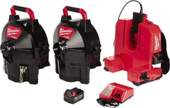 Milwaukee Tool - 18V Battery Battery Drain Cleaning Machine - For 1-1/4" to 4" Pipe, 50' Cable - Americas Industrial Supply