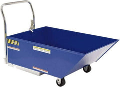 Vestil - 206 Lb Load Capacity, 1/3 Cu Yd, Steel Low Profile - 29-13/16" Wide x 54" Long x 33-5/8" High, Blue - Americas Industrial Supply