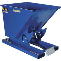 Vestil - 2,000 Lb Load Capacity, 1/2 Cu. Yd Cu Yd, Steel Self-Dumping Hopper - 33-11/16" Wide x 51-3/4" Long x 38" High, Blue - Americas Industrial Supply