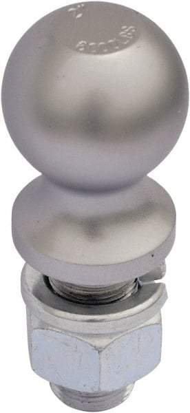 Vestil - 2" Diam, 2" Shank Length, Hitch Ball - 1" Shank Diam, 5,000 Lb Capacity, Chrome - Americas Industrial Supply