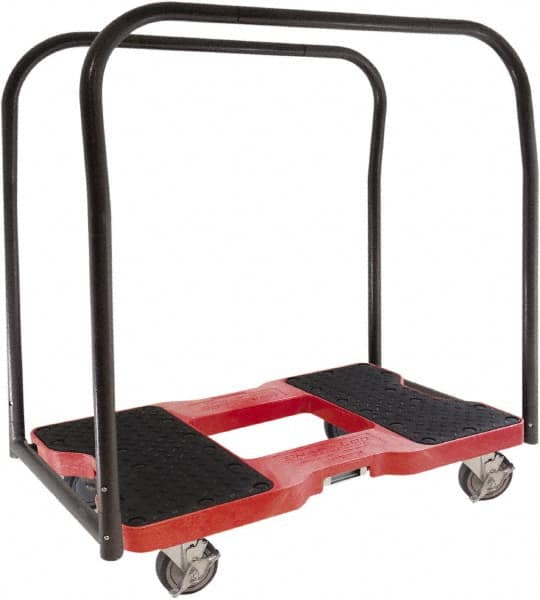 Snap-Loc - 1,500 Lb Capacity Steel Panel Cart - Polyethylene/Polypropylene Plastic Deck, 20-1/2" OAW, 32" Platform Length x 7" Platform Height, Polyurethane Casters - Americas Industrial Supply