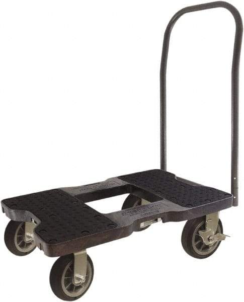 Snap-Loc - 1,500 Lb Capacity Steel Convertible Hand Truck - Polyethylene/Polypropylene Plastic Deck, 20-1/2" OAW, 32" Platform Length x 9-1/2" Platform Height, Rubber Casters - Americas Industrial Supply