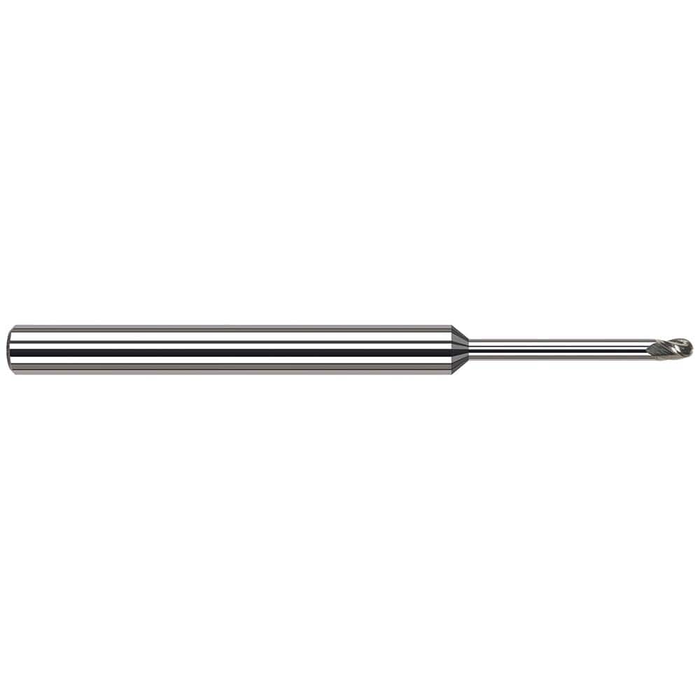 Harvey Tool - Ball End Mills; Mill Diameter (Inch): 1/16 ; Mill Diameter (Decimal Inch): 0.0620 ; Number of Flutes: 3 ; Length of Cut (Inch): 3/32 ; Length of Cut (Decimal Inch): 0.0930 ; Material: Solid Carbide - Exact Industrial Supply