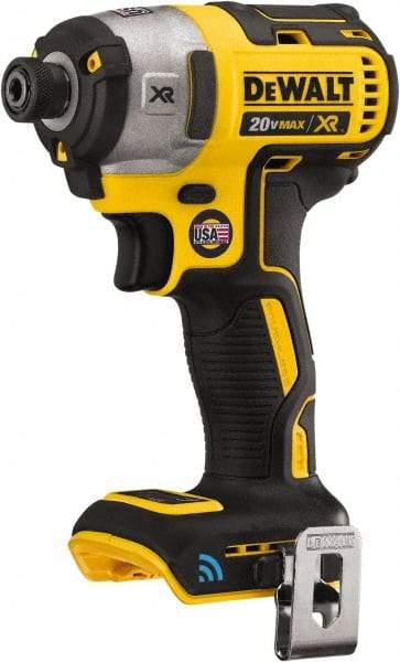 DeWALT - 20 Volt, 1/4" Drive, 152 Ft/Lb Torque, Cordless Impact Driver - Pistol Grip Handle, 3250 RPM, Bare Tool - Americas Industrial Supply