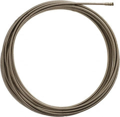 Milwaukee Tool - 3/8" x 50' Drain Cleaning Machine Cable - Inner Core, 1-1/4" to 2-1/2" Pipe, Use with Milwaukee Drain Cleaning Tools - Americas Industrial Supply