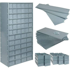 Value Collection - 35.8" Wide, 1 High, Open Shelving Accessory/Component - 21 Gauge Steel, Powder Coat Finish, Use with Bins/Totes - Americas Industrial Supply