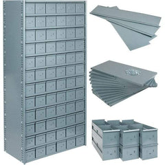 Value Collection - 35.8" Wide, 1 High, Open Shelving Accessory/Component - 21 Gauge Steel, Powder Coat Finish, Use with Bins/Totes - Americas Industrial Supply