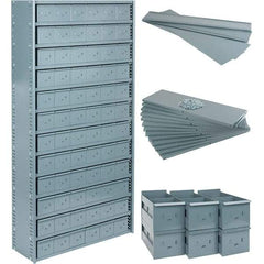 Value Collection - 35.8" Wide, 1 High, Open Shelving Accessory/Component - 21 Gauge Steel, Powder Coat Finish, Use with Bins/Totes - Americas Industrial Supply