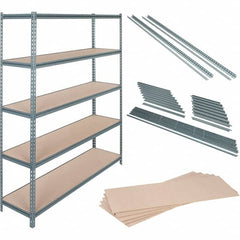 Value Collection - 24" Wide, 18 High, Open Shelving Accessory/Component - 16 Gauge Steel, Powder Coat Finish, Use with Boltless Storage Rack - Americas Industrial Supply