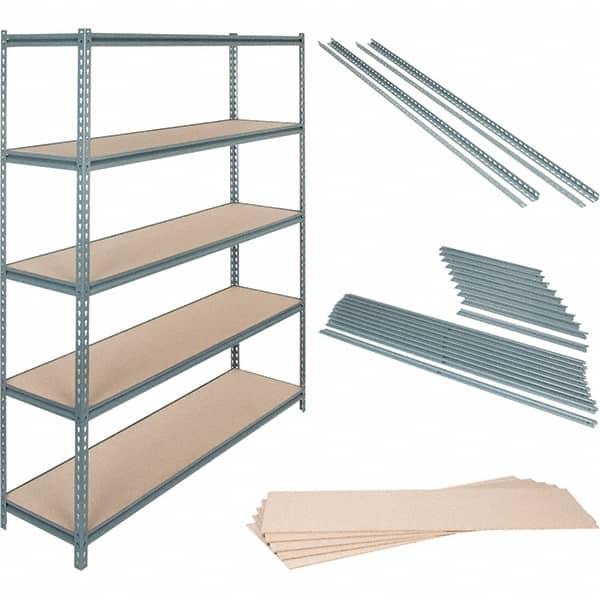Value Collection - 72" Wide, 26 High, Open Shelving Accessory/Component - 16 Gauge Steel, Powder Coat Finish, Use with Boltless Storage Rack - Americas Industrial Supply