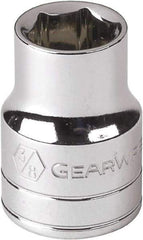 GearWrench - 3/16", 1/4" Drive, Standard Hand Socket - 6 Points, Alloy Steel, Full Polish Finish - Americas Industrial Supply