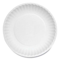 AJM Packaging Corporation - Paper Plates, 6" Diam, White, Bulk Pack, 1000/Carton - Americas Industrial Supply