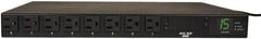 Tripp-Lite - 8 Outlets, 120 VAC15 Amps, 12' Cord, Power Outlet Strip - Rack Mount, 5-15R NEMA Configuration, 19" Strip - Americas Industrial Supply