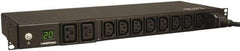 Tripp-Lite - 10 Outlets, 200/240 Volts, 20 Amps, 12' Cord, Power Outlet Strip - Rack Mount, 5-15/20R NEMA Configuration, 19" Strip - Americas Industrial Supply
