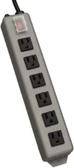 Tripp-Lite - 6 Outlets, 120 VAC15 Amps, 15' Cord, Power Outlet Strip - Keyhole, Tab Mount, 5-15 NEMA Configuration, 13-3/4" Strip - Americas Industrial Supply