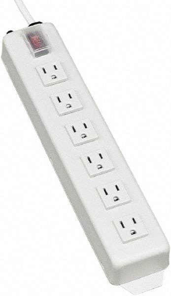 Tripp-Lite - 6 Outlets, 120 VAC15 Amps, 6' Cord, Power Outlet Strip - Keyhole, Tab Mount, 5-15 NEMA Configuration, 13-3/4" Strip - Americas Industrial Supply