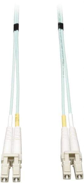 Tripp-Lite - 50' Long, LC/LC Head, Multimode Fiber Optic Cable - Aqua, Use with LAN - Americas Industrial Supply