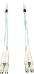 Tripp-Lite - 50' Long, LC/LC Head, Multimode Fiber Optic Cable - Aqua, Use with LAN - Americas Industrial Supply