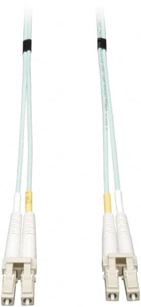 Tripp-Lite - 16' Long, LC/LC Head, Multimode Fiber Optic Cable - Aqua, Use with LAN - Americas Industrial Supply