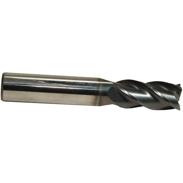 Emuge - 7/16" Diam, 1" LOC, 4 Flute Solid Carbide Roughing & Finishing End Mill - CrN Finish, 2-3/4" OAL, 7/16" Shank Diam, Cylindrical Shank, 38° Helix, Centercutting, Regular Length - Americas Industrial Supply