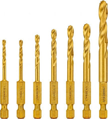 DeWALT - 1/8 to 5/16", 135° Point, Titanium Finish, Titanium Jobber Length Drill Bit Set - Americas Industrial Supply