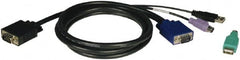 Tripp-Lite - 10' Long, HD15, PS/2, USB A/PS/2 Computer Cable - Black, Male x Male - Americas Industrial Supply