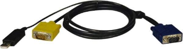 Tripp-Lite - 6' Long, HD15, HD15/USB A Computer Cable - Black, Male x Male x Male - Americas Industrial Supply