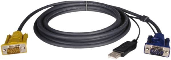 Tripp-Lite - 19' Long, HD15, HD15/USB A Computer Cable - Black, Male x Male x Male - Americas Industrial Supply