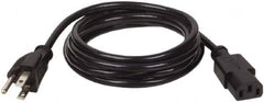 Tripp-Lite - 10', 18/3 Gauge/Conductors, Black Indoor Replacement Cord - 0 Receptacles, 10 Amps, 120 VAC, UL SJT, NEMA 5-15P - Americas Industrial Supply