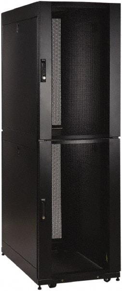 Tripp-Lite - 23.63" Overall Width x 42" Rack Height x 43" Overall Depth Data Cable Enclosure - 3,000 Lb Capacity, Black - Americas Industrial Supply