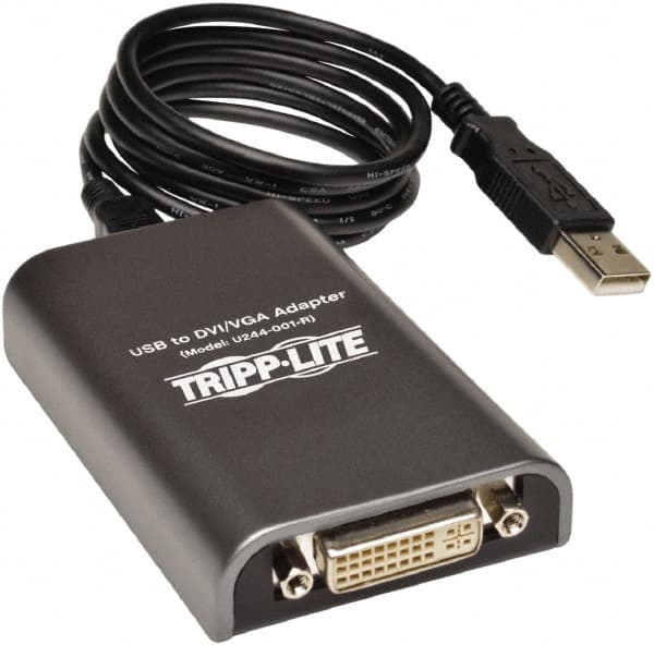 Tripp-Lite - External Multi-Monitor Video Card - USB Connector, Black, Use with Cabling and Video Applications - Americas Industrial Supply