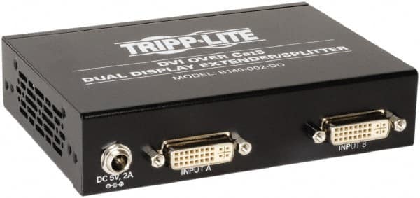 Tripp-Lite - Extender Splitter - RJ45 Connector, Black, Use with Cabling and Video Applications - Americas Industrial Supply