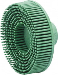 Value Collection - 3" 50 Grit Ceramic Straight Disc Brush - Threaded Hole Connector, 5/8" Trim Length, 1/4-20 Threaded Arbor Hole - Americas Industrial Supply