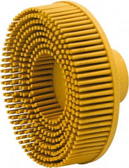 Value Collection - 3" 80 Grit Ceramic Straight Disc Brush - Threaded Hole Connector, 5/8" Trim Length, 1/4-20 Threaded Arbor Hole - Americas Industrial Supply