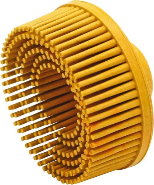 Value Collection - 2" 80 Grit Ceramic Straight Disc Brush - Threaded Hole Connector, 5/8" Trim Length, 1/4-20 Threaded Arbor Hole - Americas Industrial Supply