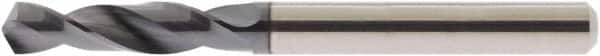 Accupro - 2.3mm 118° Spiral Flute Solid Carbide Screw Machine Drill Bit - AlTiN Finish, Right Hand Cut, 13mm Flute Length, 40mm OAL, Straight Shank - Americas Industrial Supply