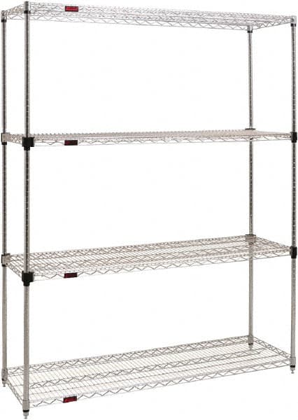 Eagle MHC - 4 Shelf Eagle MHC Wire Shelving - Starter Unit - 48" Wide x 24" Deep x 74" High, - Americas Industrial Supply