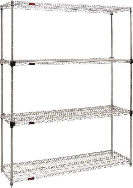 Eagle MHC - 4 Shelf Eagle MHC Wire Shelving - Starter Unit - 72" Wide x 18" Deep x 74" High, - Americas Industrial Supply