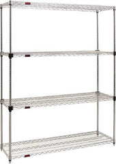 Eagle MHC - 4 Shelf Eagle MHC Wire Shelving - Starter Unit - 72" Wide x 18" Deep x 74" High, - Americas Industrial Supply