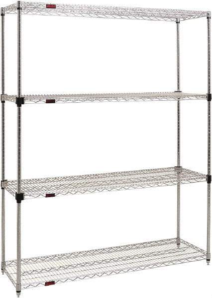 Eagle MHC - 4 Shelf Eagle MHC Wire Shelving - Starter Unit - 72" Wide x 18" Deep x 74" High, - Americas Industrial Supply