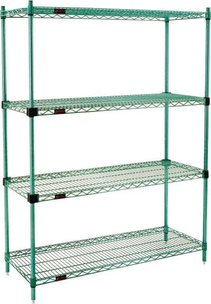 Eagle MHC - 4 Shelf Eagle MHC Wire Shelving - Starter Unit - 60" Wide x 18" Deep x 74" High, - Americas Industrial Supply
