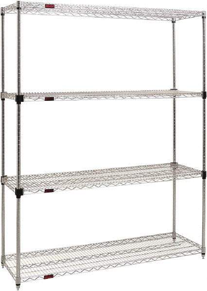 Eagle MHC - 4 Shelf Eagle MHC Wire Shelving - Starter Unit - 48" Wide x 18" Deep x 74" High, - Americas Industrial Supply