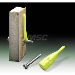 Drywall & Hollow Wall Anchors; Overall Length: 2.00 in; Anchor Material: Nylon; Anchor Diameter: 0.25; Minimum Workpiece Thickness: 0.25; Maximum Workpiece Thickness: 0.375; Maximum Load Capacity: 125 lb; Finish: Zinc Plated; Drill Size: 0.0000