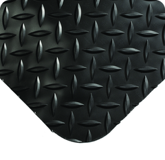 Diamond Plate SpongeCote Floor Mat - 2' x 3' x 9/16" Thick - (Black Anti-Fatigue) - Americas Industrial Supply