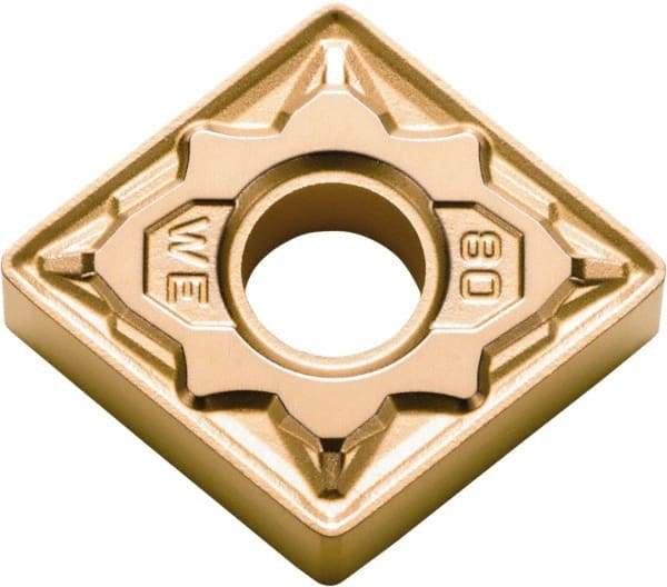 Kyocera - CNMG433 WE Grade CA525 Carbide Turning Insert - TiCN/AI2O3/TiN Finish, 80° Diamond, 1/2" Inscr Circle, 3/16" Thick, 3/64" Corner Radius - Americas Industrial Supply